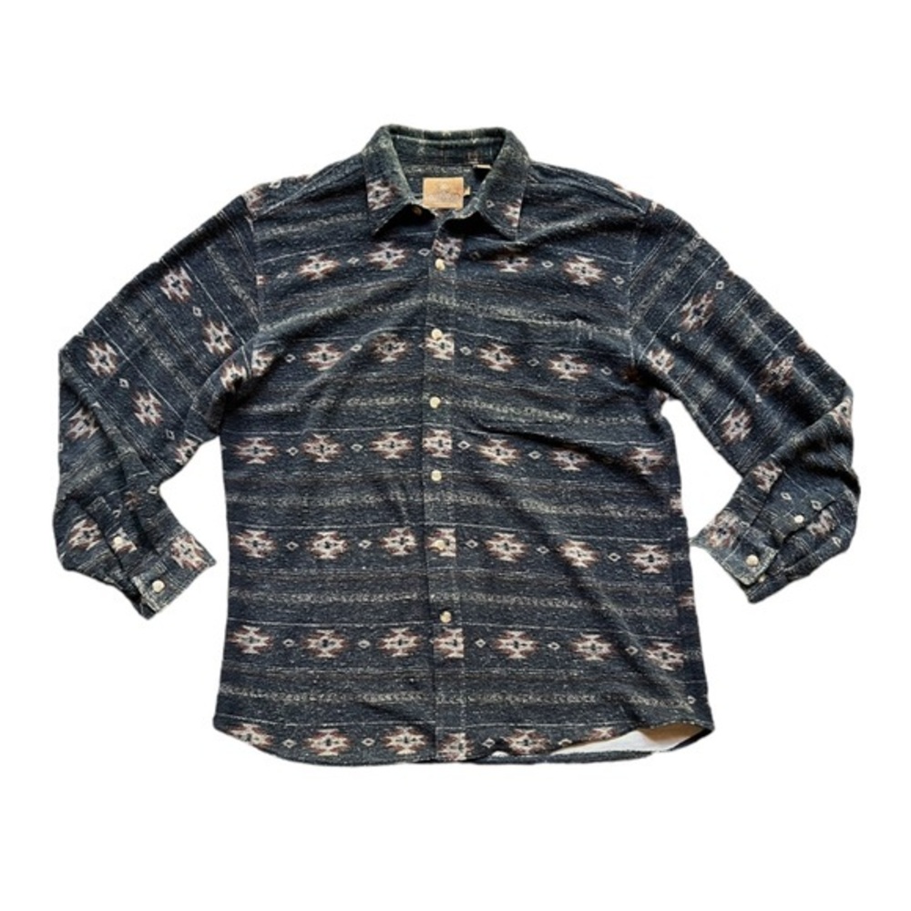 Redhead Men's Long Sleeve Shacket Button-Down Shirt Plaid Multi Size Large